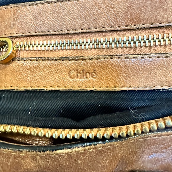 Vintage Chloe brown leather bag with brass detail. Long strap and dust bag incl. - Picture 9 of 10